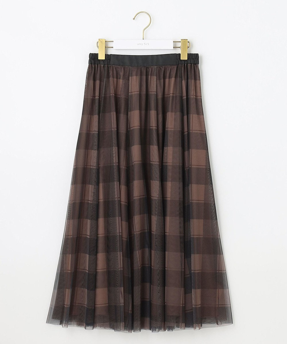 ANY SIS 【美人百花7月号掲載】2WAYチェックチュールリバーシブル スカート 