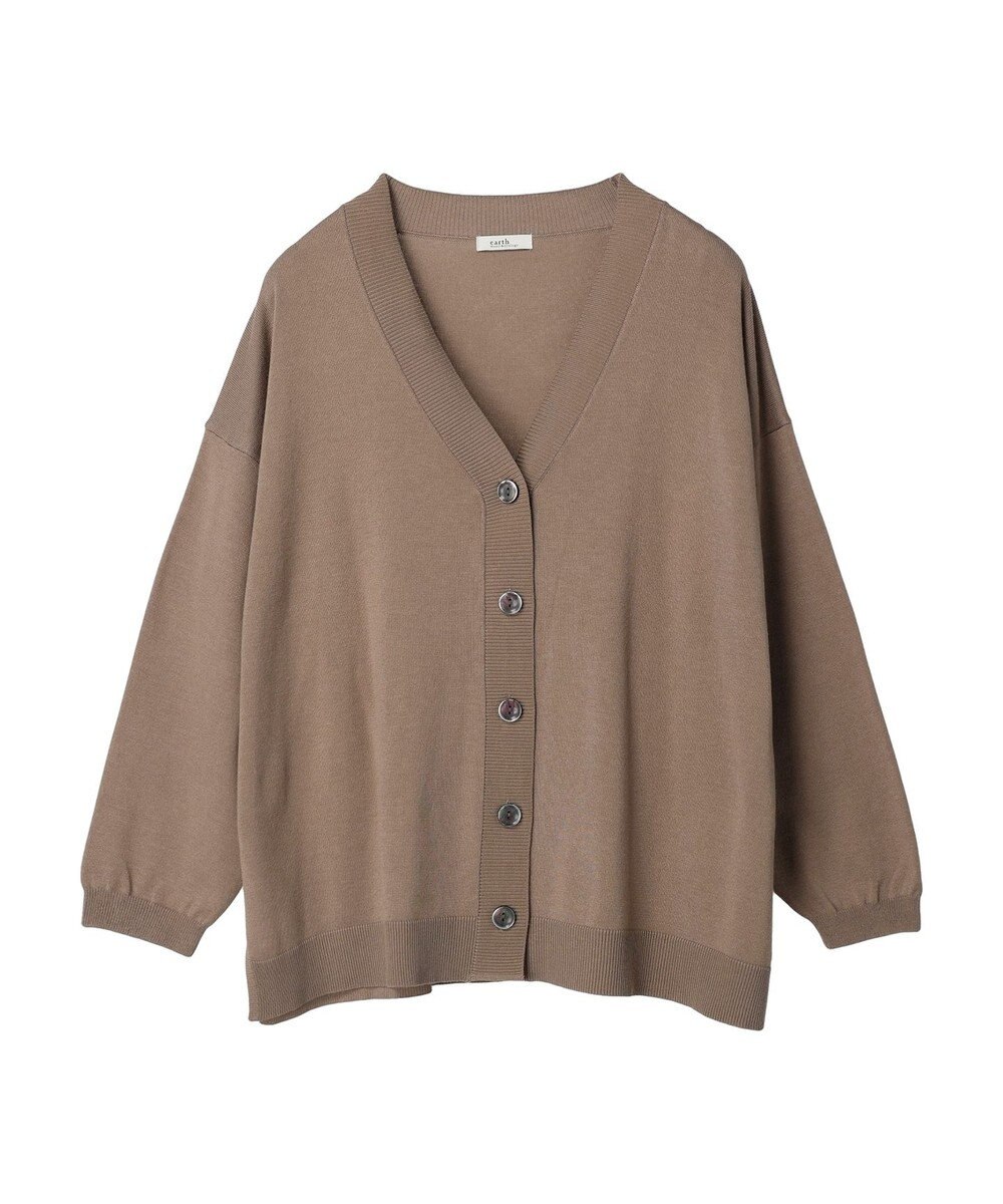 earth music&ecology サイドスリットルーズＶネックカーディガン 