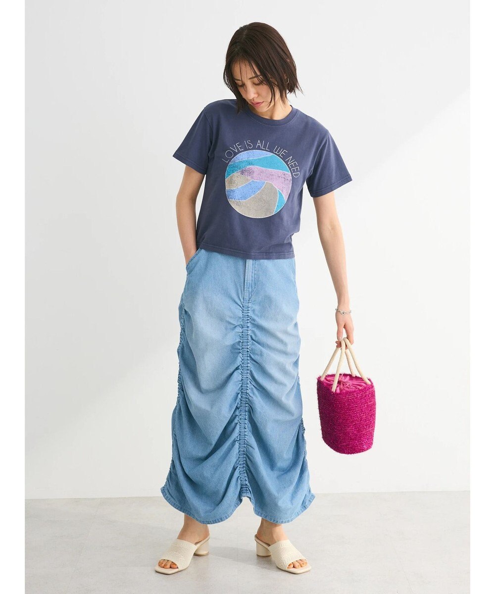 Green Parks ・ＳＵＧＡＲ　ＳＰＯＯＮ　シャーリングデニムスカート 