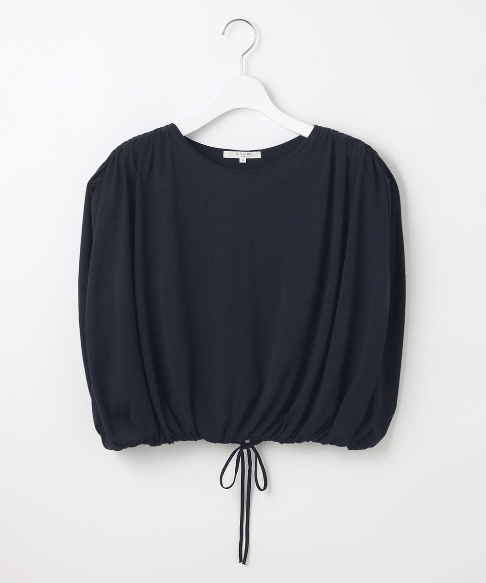 23区 【SLOW/一部店舗限定】ファインゲージ ギャザー Tシャツ 