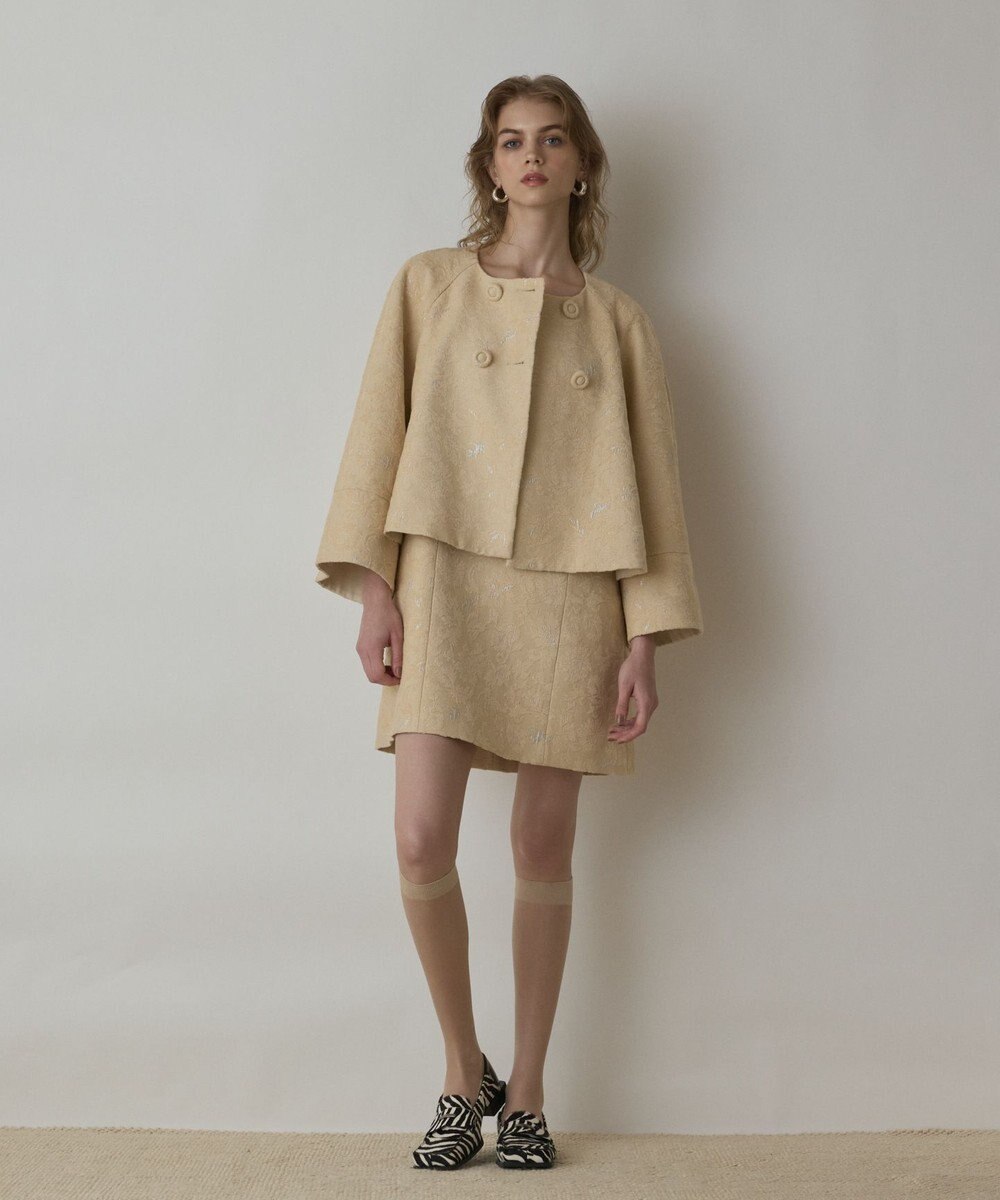 GRACE CONTINENTAL サラサジャガードケープジャケット 