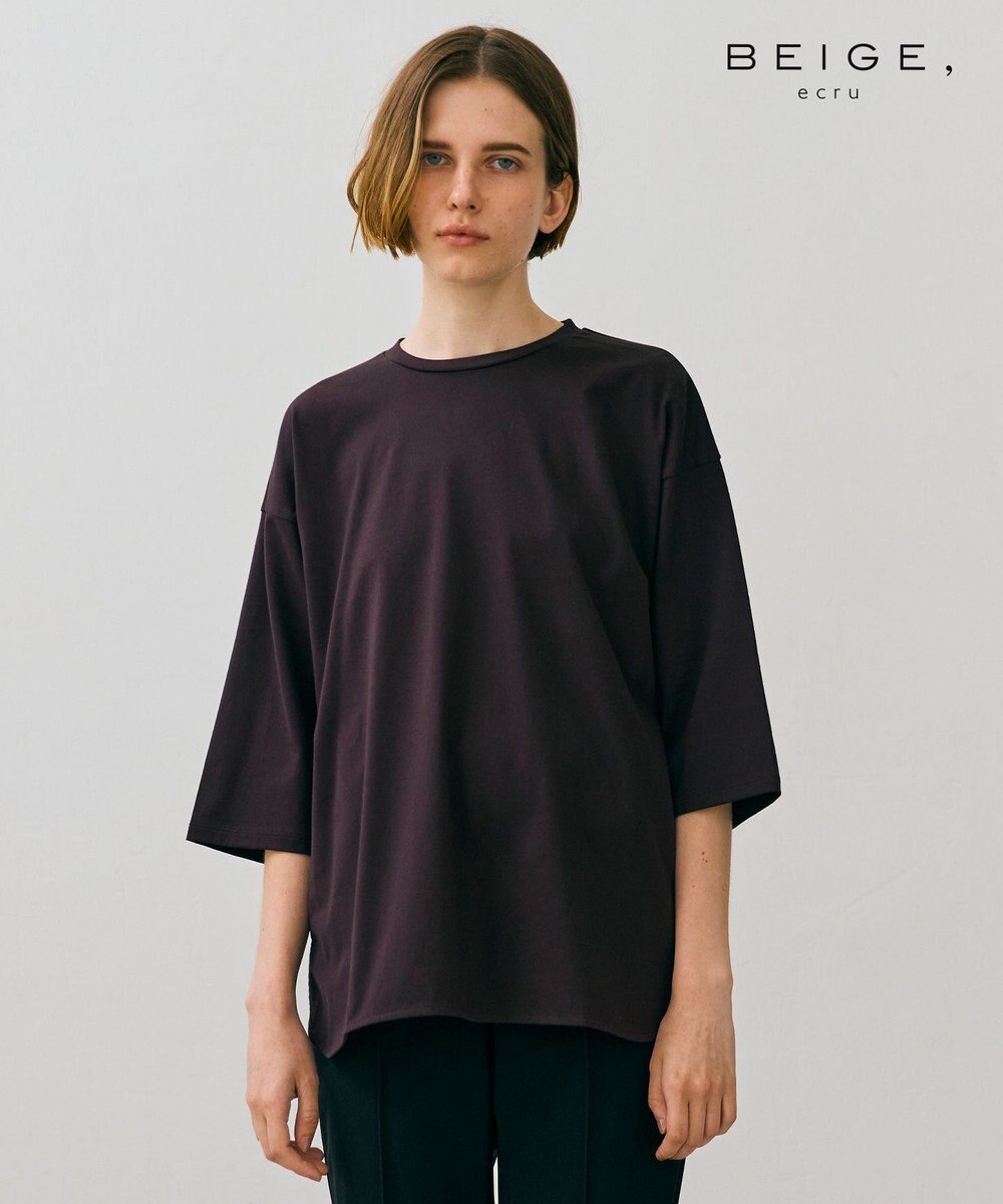 BEIGE， 【BEIGEecru/WEB限定・洗える】JERSEY STITCH / コットンオーバーサイズトップス 