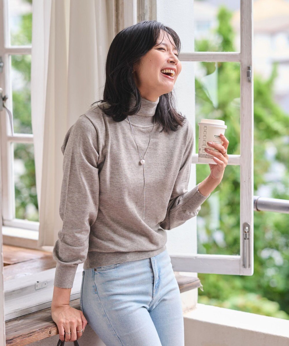 WEGO 【WEB限定/25年秋冬新作/洗濯OK/毛玉レス】タートルネックニット 