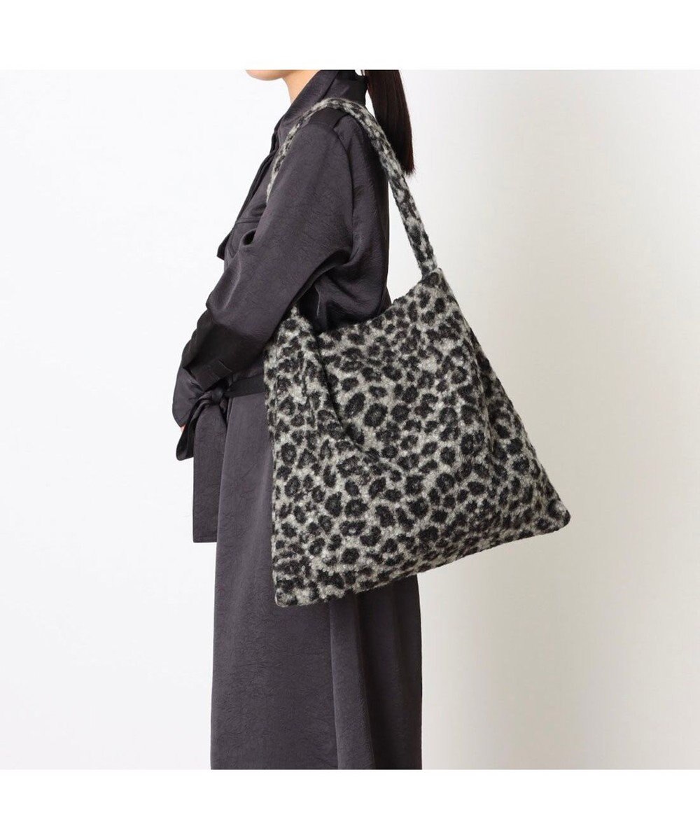 UNBILLION カシュカシュ cachecache / レオパードループツイードワンショルダートート 