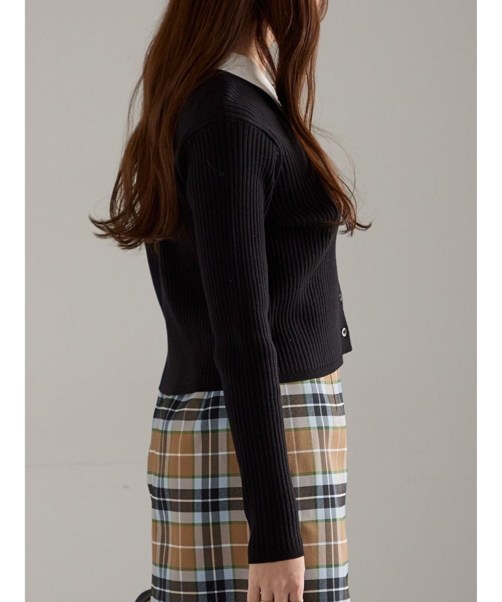 Te chichi ポロカラークロップトカーディガン 