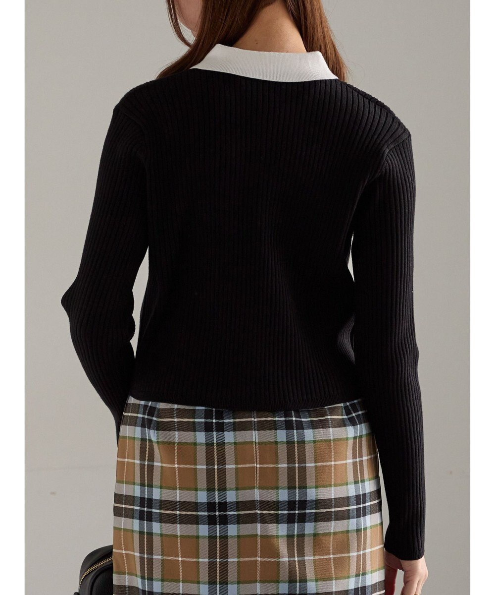 Te chichi ポロカラークロップトカーディガン 