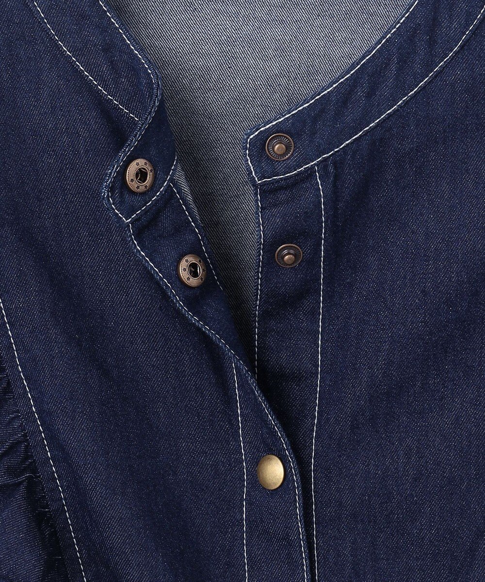 Feroux 【洗える】デニムミディ ワンピース 