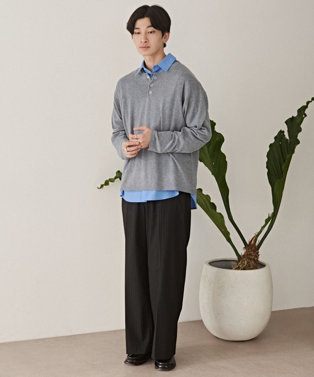 WEGO リングドットヘンリーネックプルオーバー 