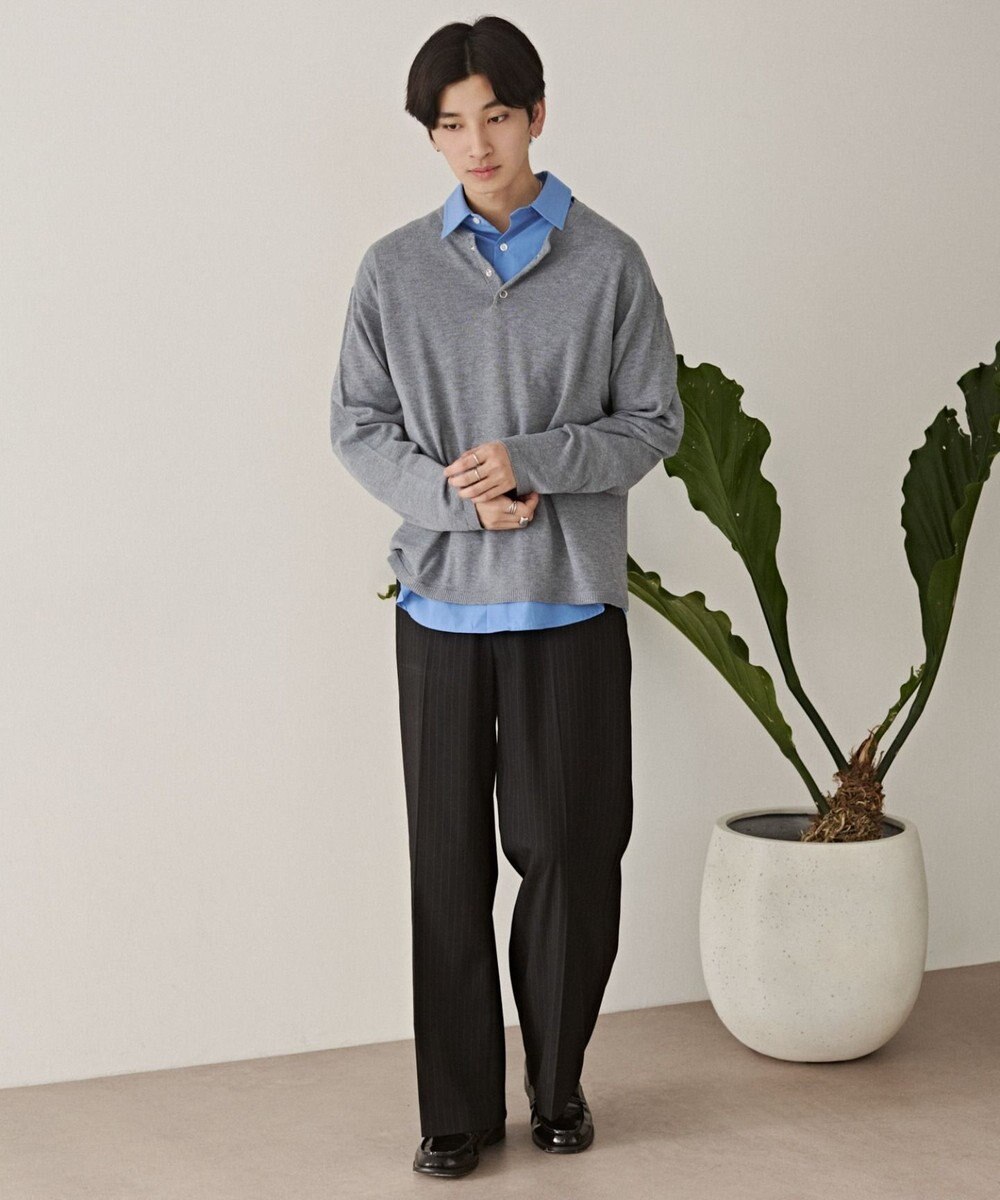 WEGO リングドットヘンリーネックプルオーバー 