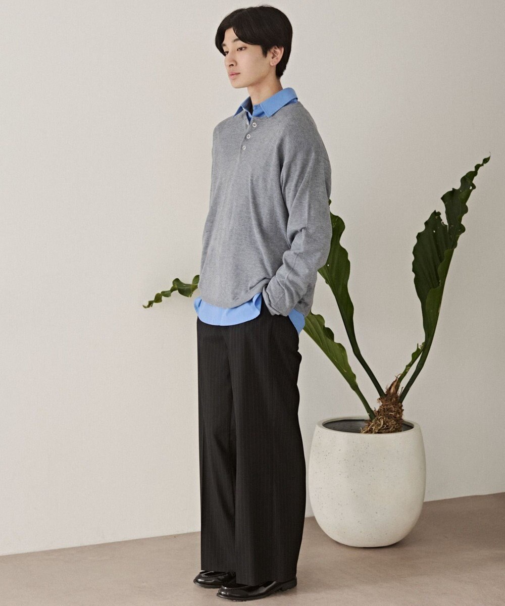 WEGO リングドットヘンリーネックプルオーバー 