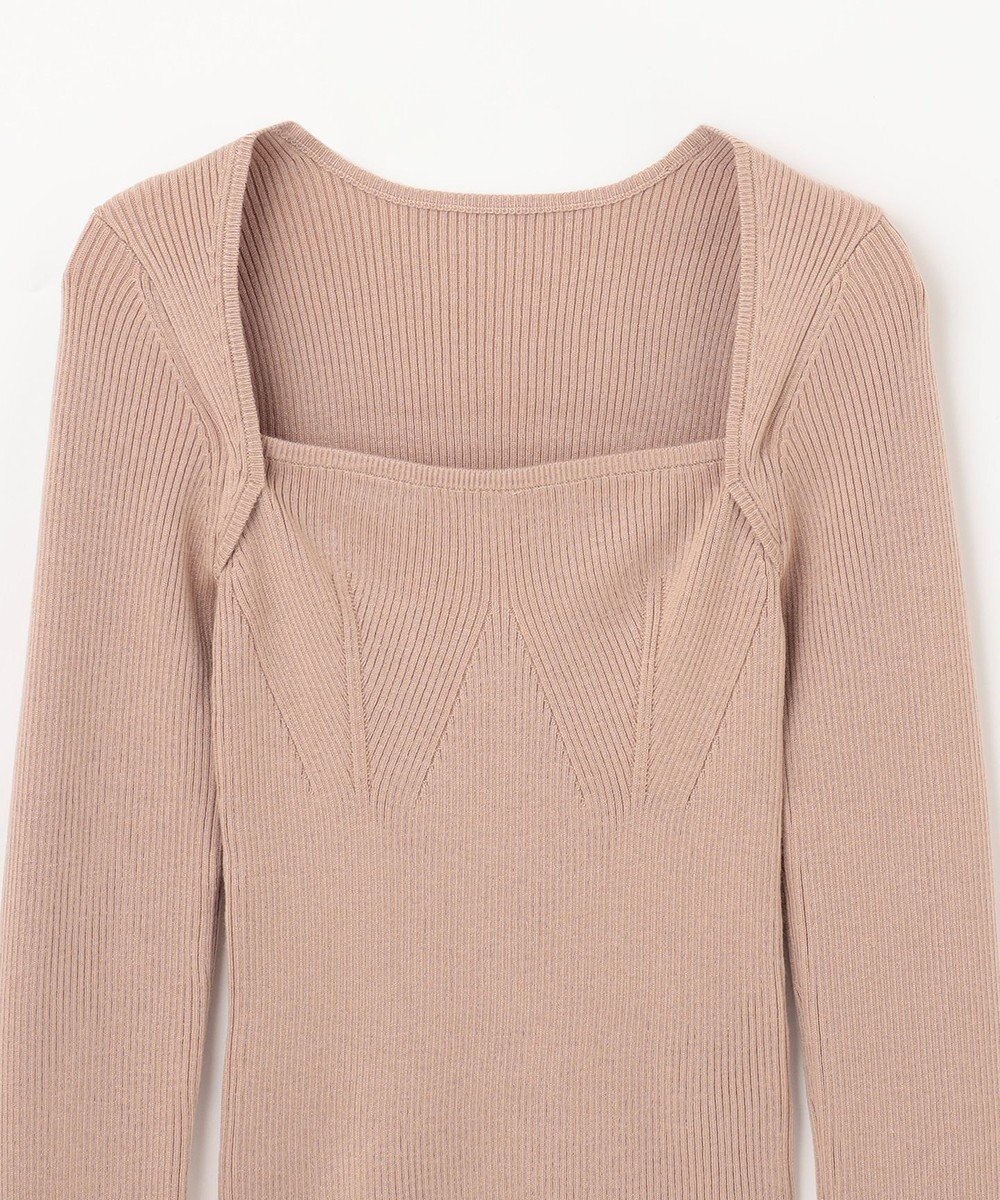 GRACE CONTINENTAL スクエアネックリブトップ 