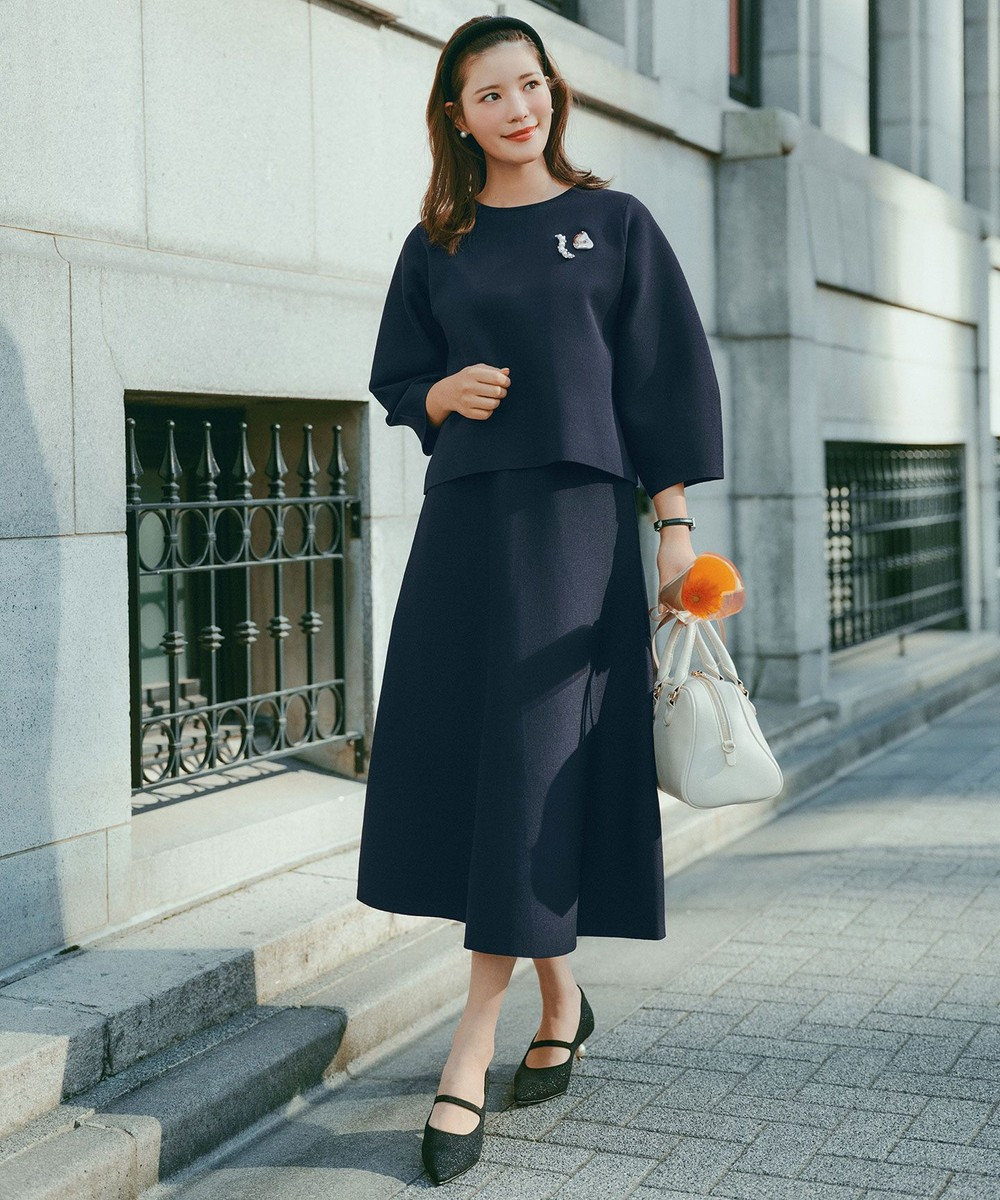 UNFILO BEAUTY FORM KNIT フレアスカート セットアップ 
