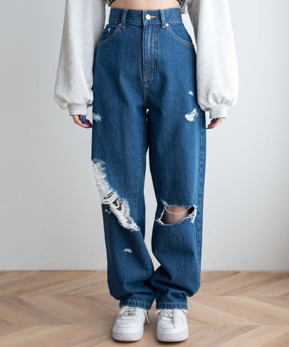 WEGO ヘビークラッシュローライズパンツ 