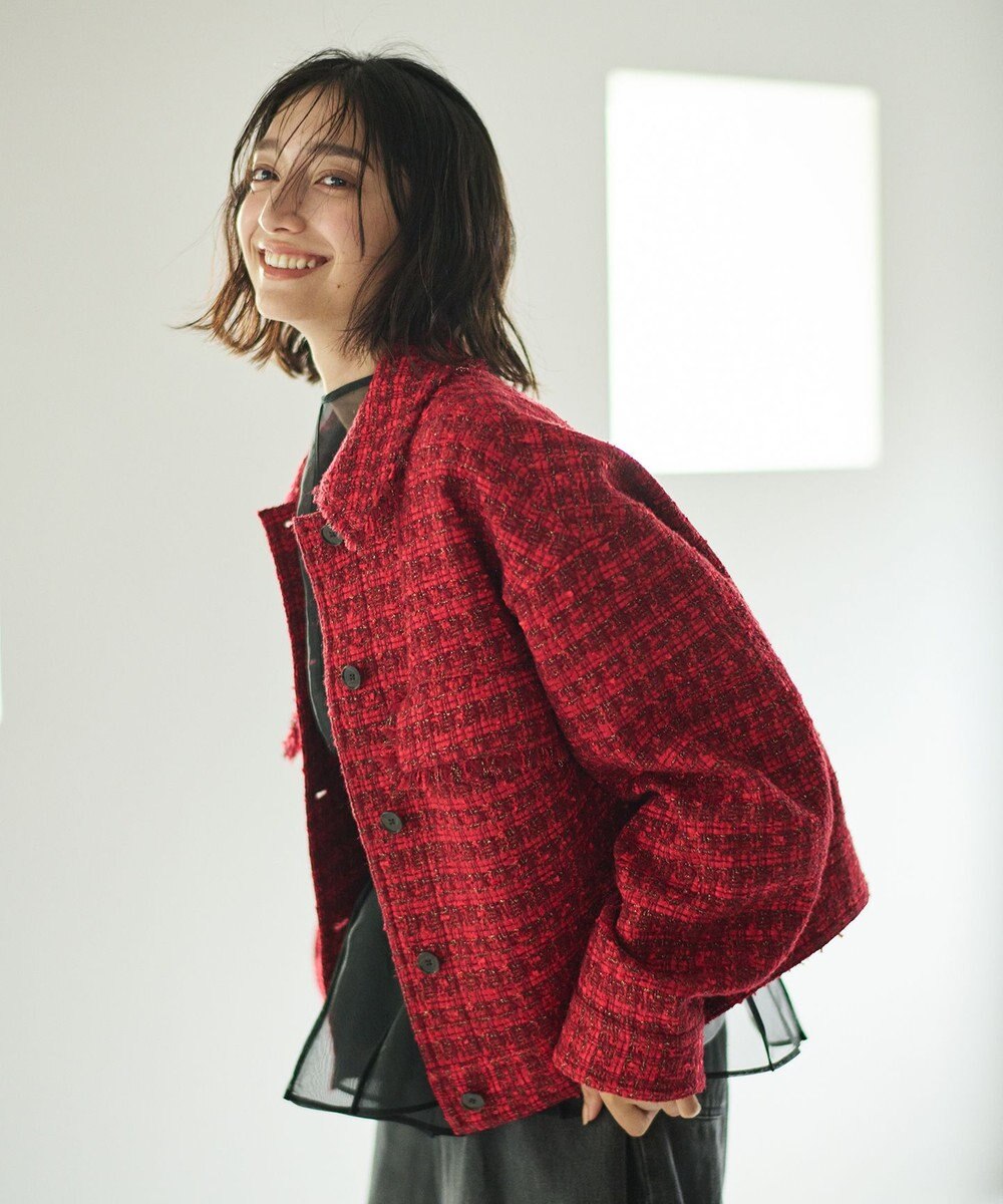 #Newans ツイードブルゾン 