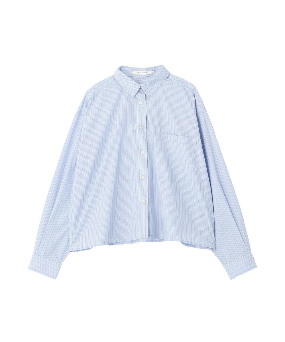 AMERICAN HOLIC 【イージーケア】ショート丈ストライプシャツ 