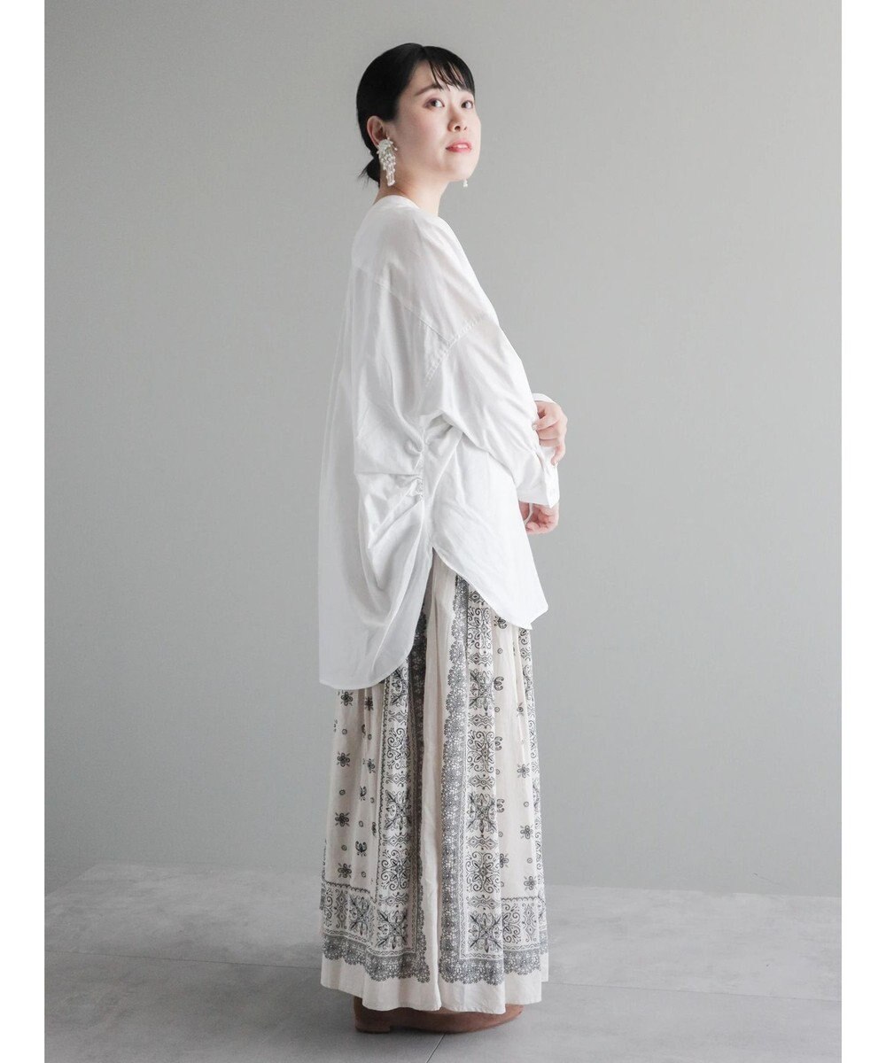 CRAFT STANDARD BOUTIQUE パールボタン抜き衿サークルブラウス 