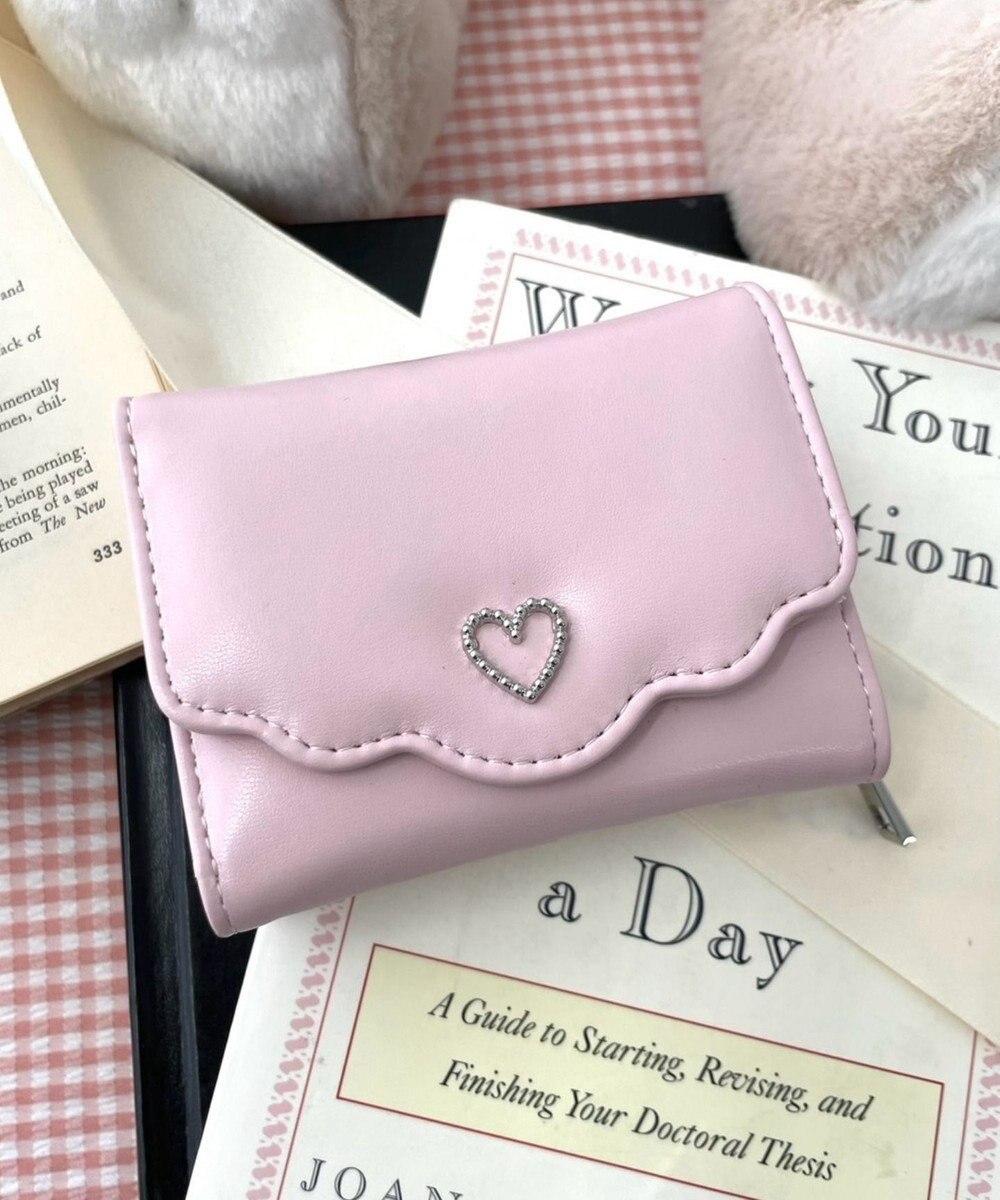 WEGO フリルデザインハートメタルウォレット 