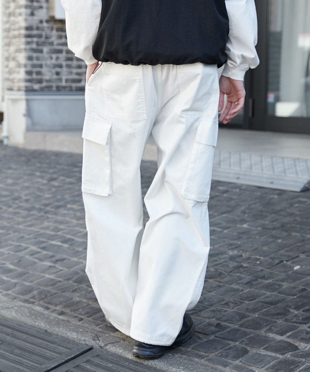 WEGO 【ウエストゴム/SMLサイズ展開】イージーワイドカーゴパンツ 