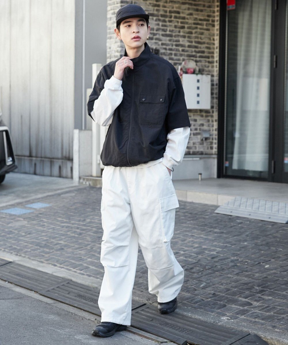 WEGO 【ウエストゴム/SMLサイズ展開】イージーワイドカーゴパンツ 