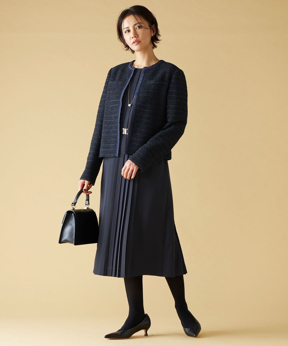 自由区 S カラミツイードノーカラー ジャケット 