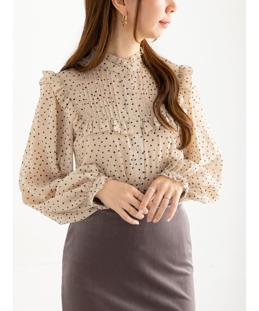 Te chichi パターンアソートシフォンフリルブラウス 