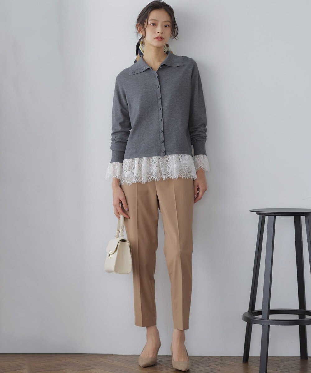 組曲 レースコンビ ロングTシャツ 