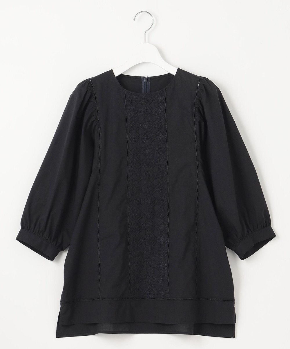 自由区 【洗える・XSサイズあり】ジオメトリックエンブロイダリー ブラウス 