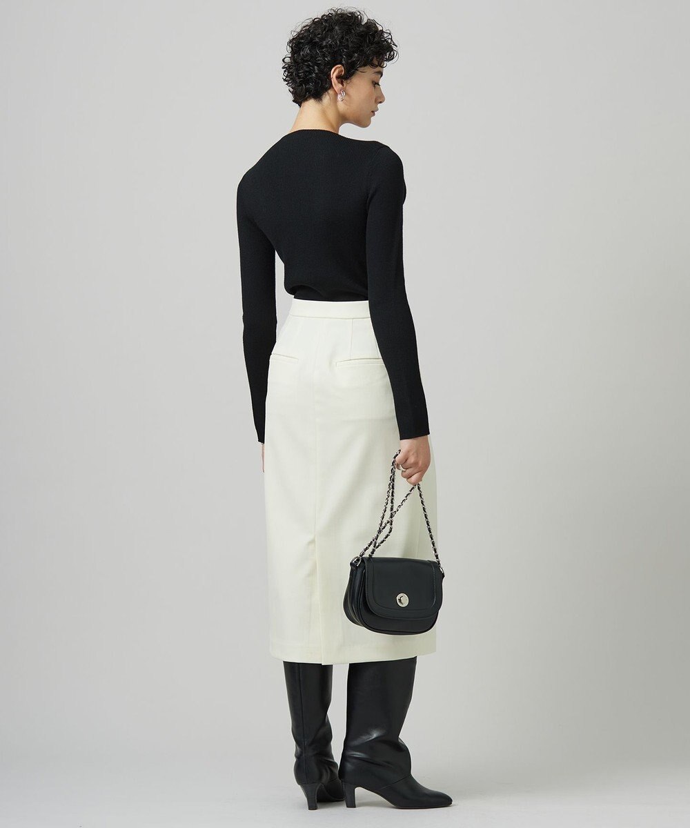 ICB L 【洗える】T/Wベネシャンストレッチ カーブスカート 