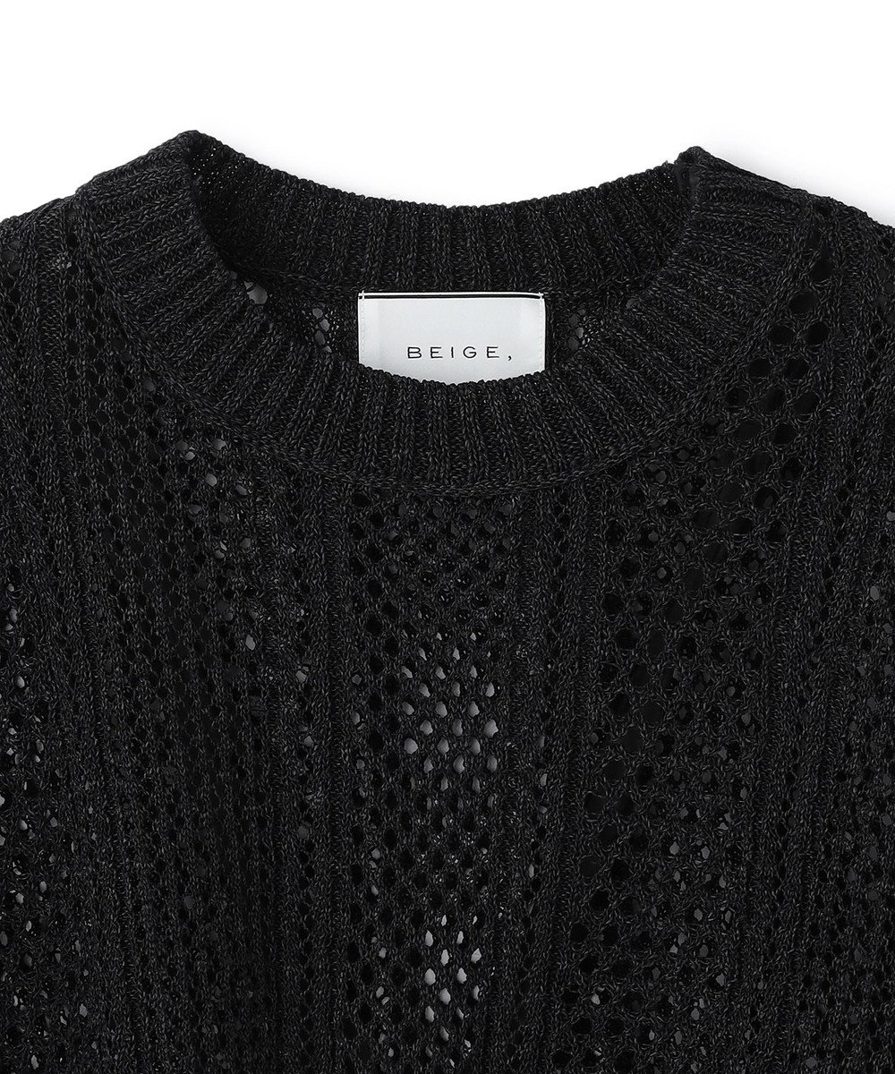 BEIGE， ATACAM / パターンメッシュ ハーフニット 