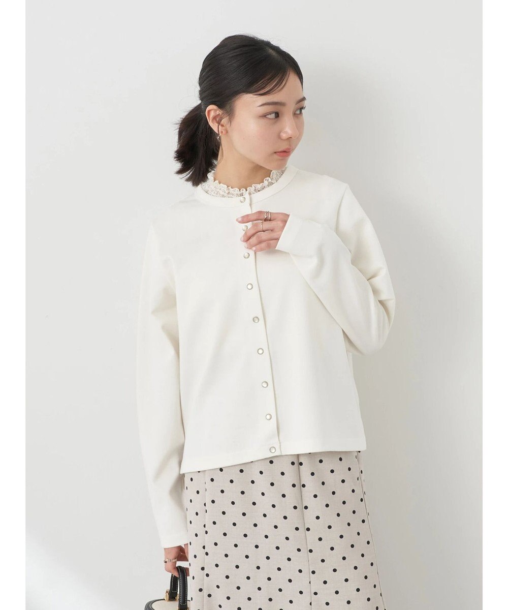 earth music&ecology パールスナップボタンカーディガン 