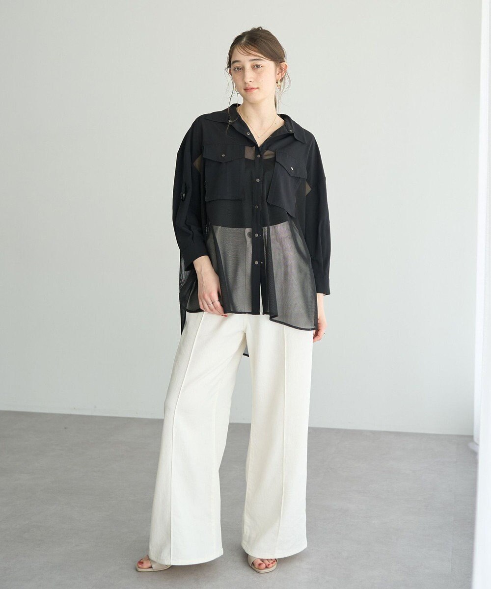 YECCA VECCA メッシュMIXデザインシャツ② 