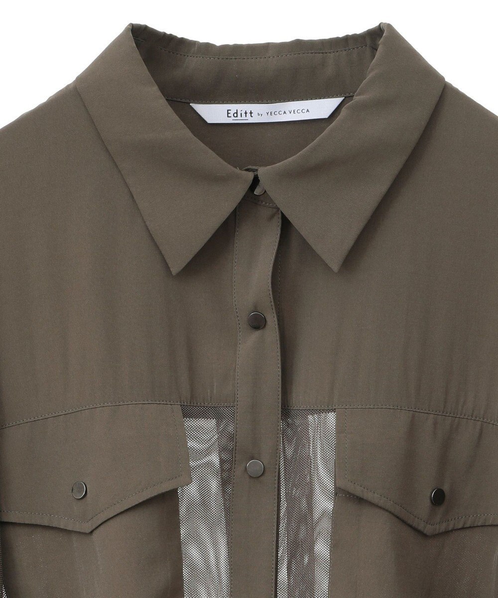 YECCA VECCA メッシュMIXデザインシャツ② 