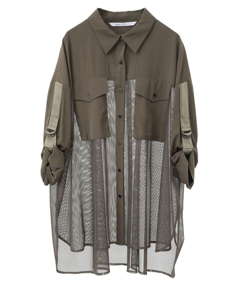 YECCA VECCA メッシュMIXデザインシャツ② 