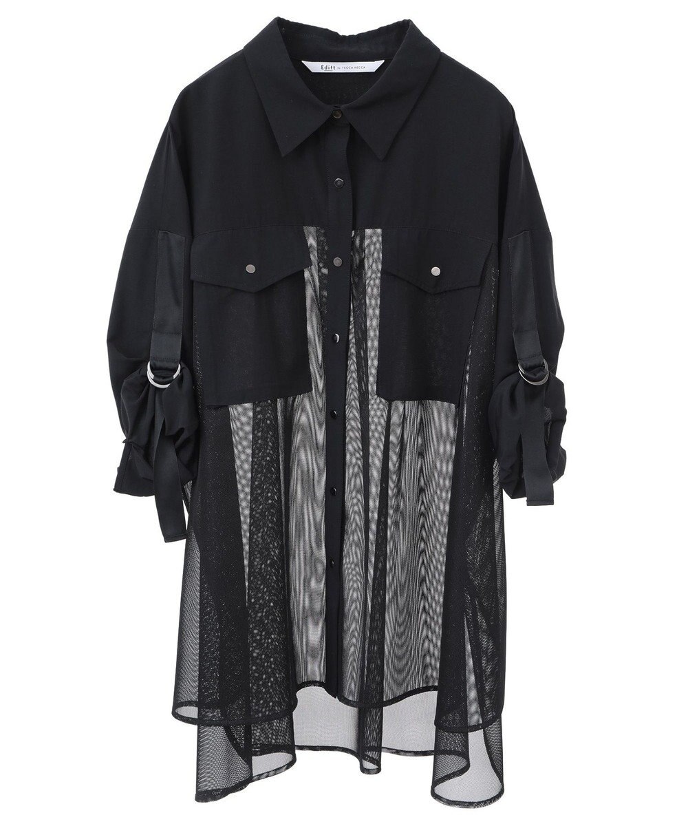 YECCA VECCA メッシュMIXデザインシャツ② 