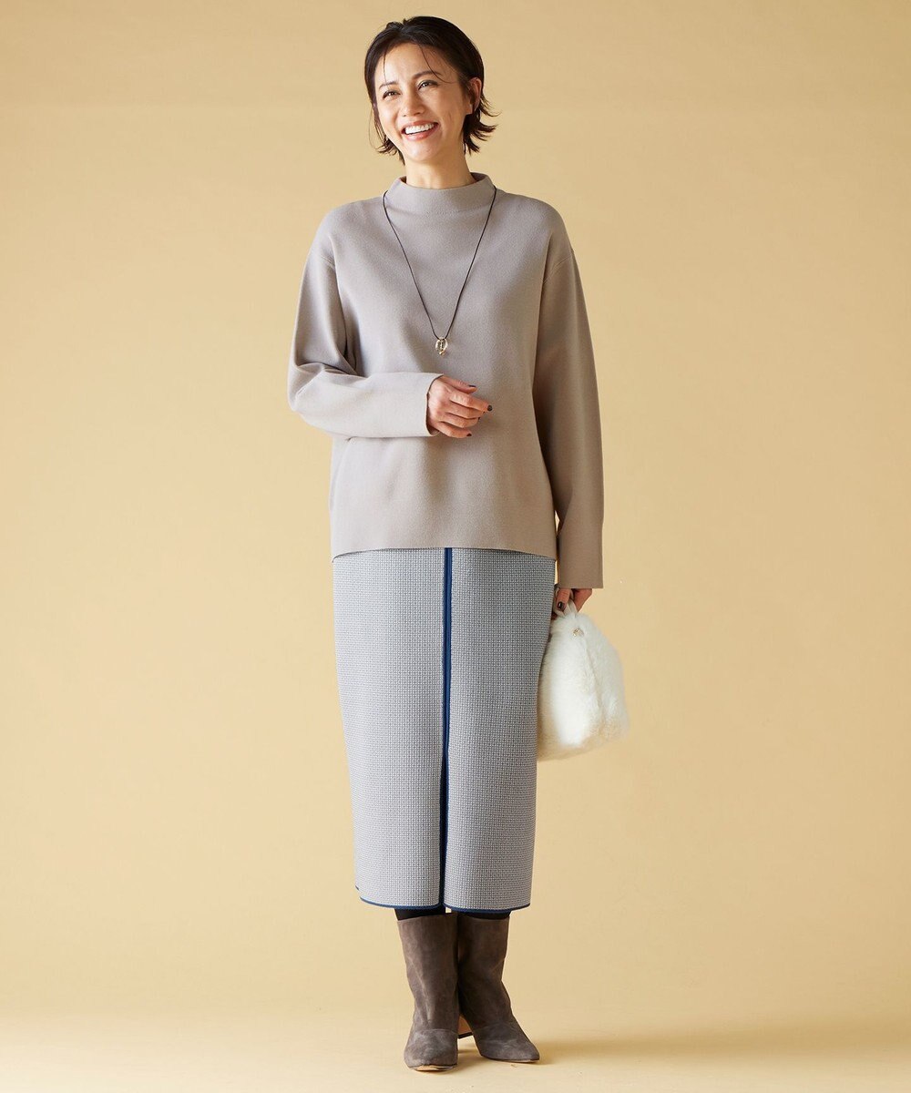 自由区 S 【リバーシブル・セットアップ対応・洗える】レーヨンストレッチリバーシブルニット スカート 