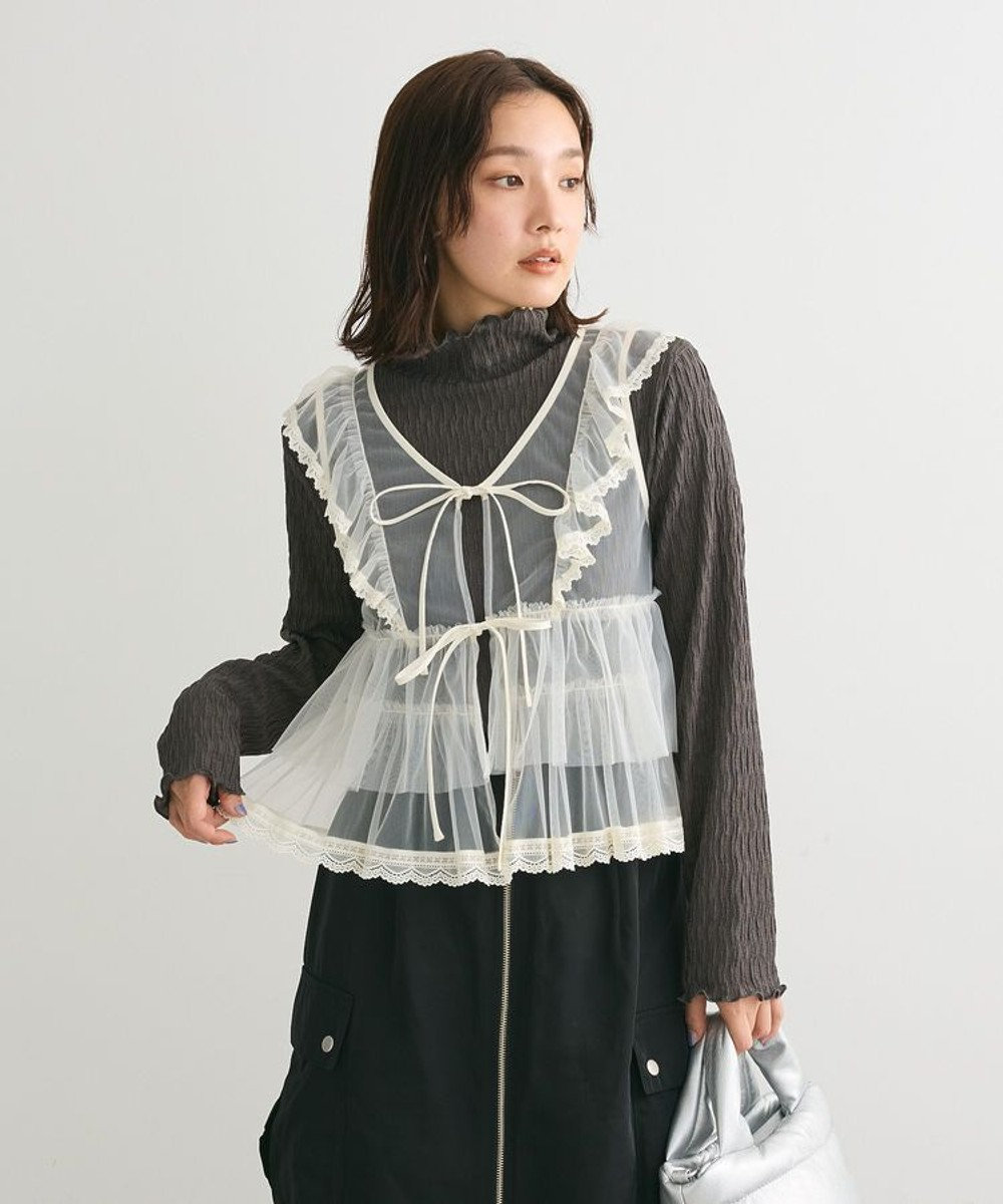 Green Parks ・ＥＬＥＮＣＡＲＥ　ＤＵＥ　チュールラッフルベスト 