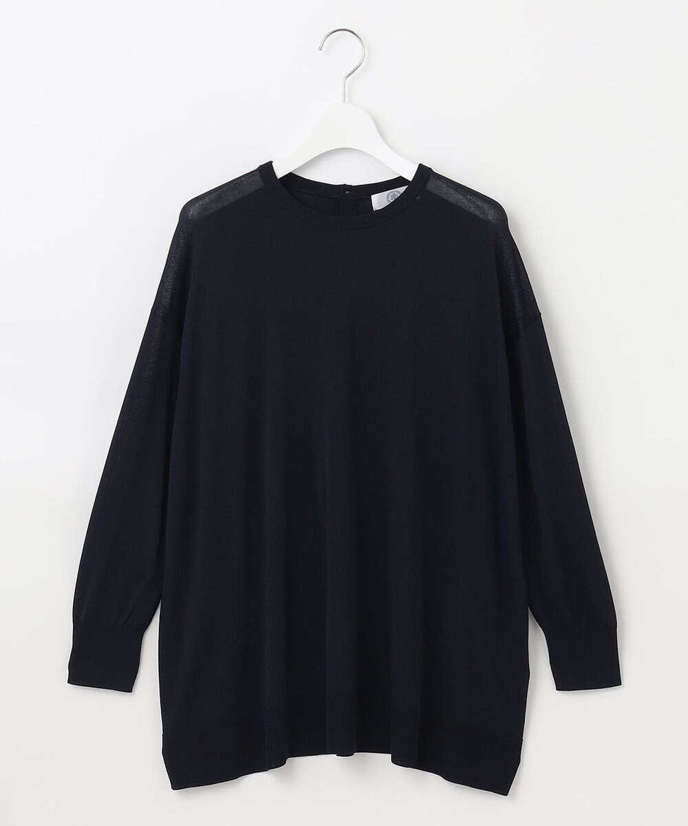 J.PRESS LADIES L 【洗える】 シルキーレーヨンストレッチ オーバーサイズ ニット 