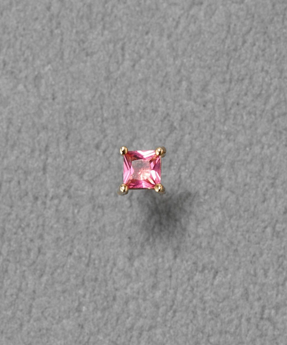 Phoebe シャインフレームスクエアピアス　レッド（片耳） 