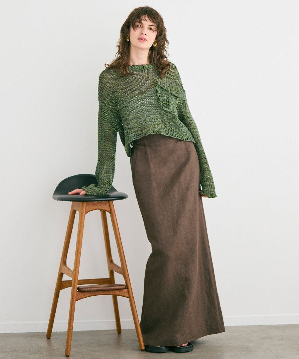 BEIGE， 【Oggi 5月号掲載】CRINUM / Iラインリネンマキシスカート 