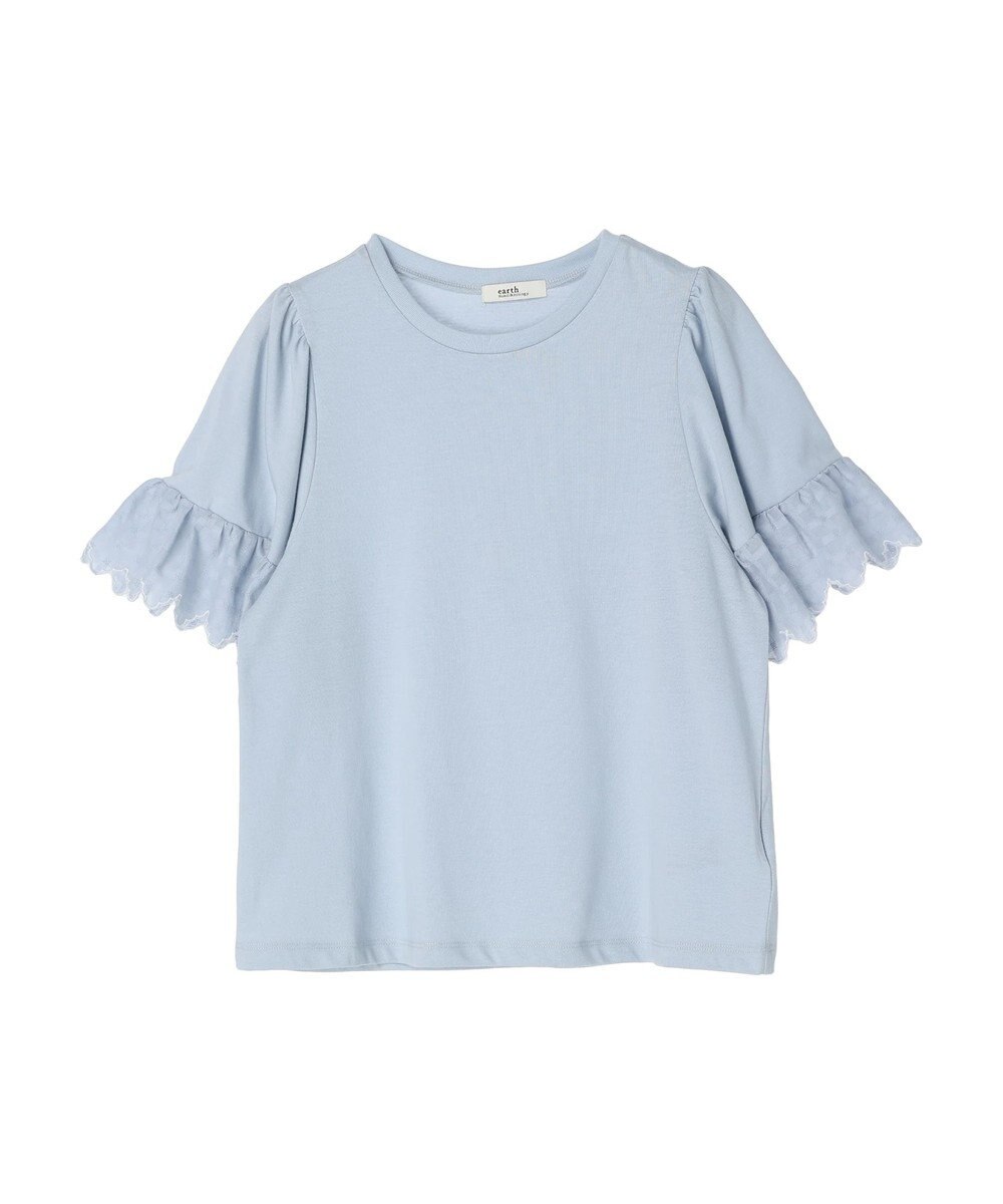 earth music&ecology 配色スカラップスリーブＴＥＥ 