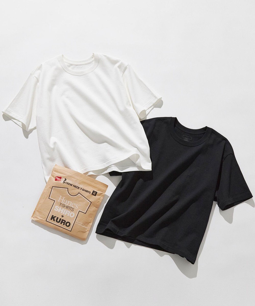 23区 【Hanes(R)×23区】SHIRO/KURO 2PACKS クルーネック Tシャツ 