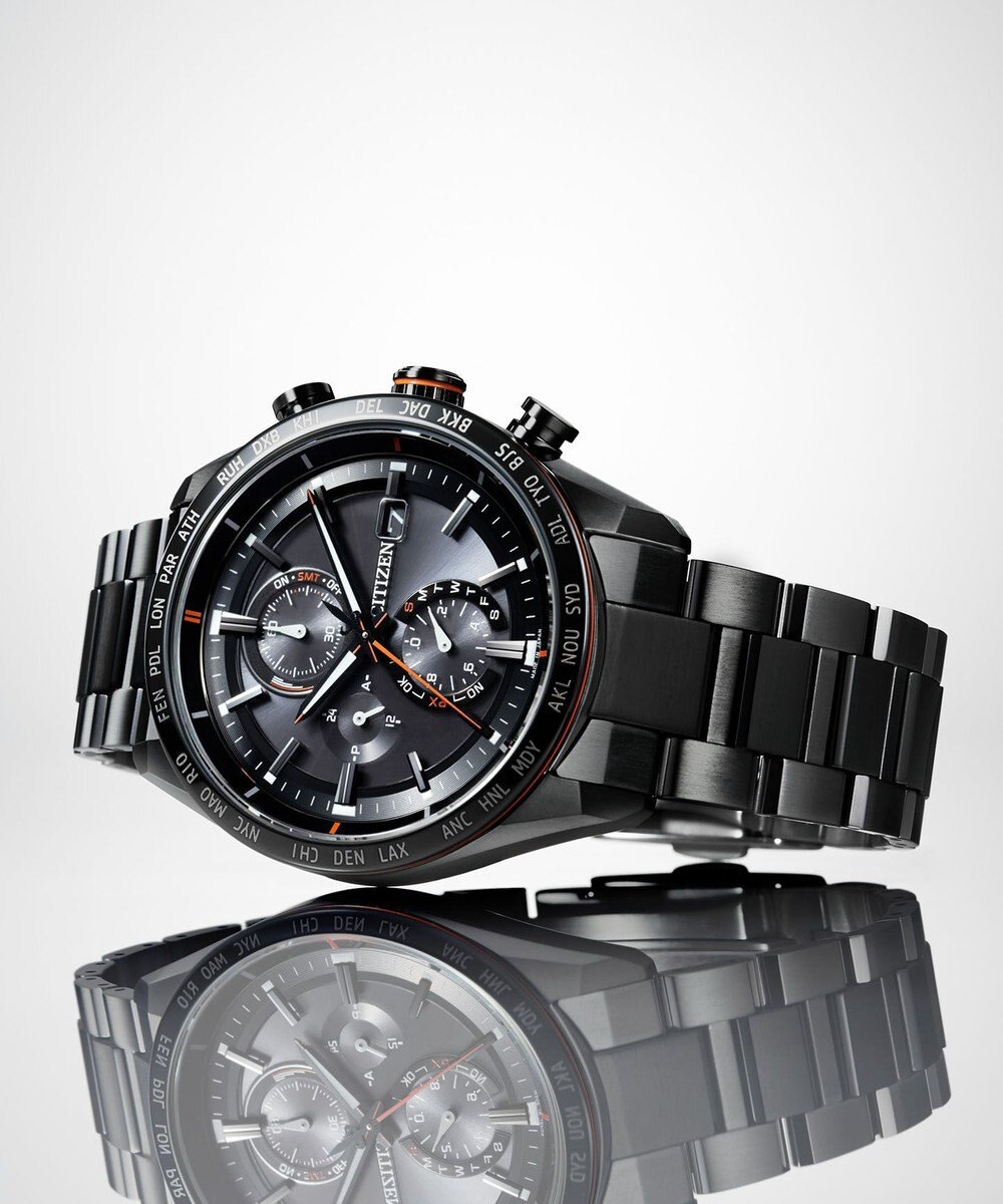 CITIZEN 【ATTESA ACT Line】ブラックボディに映えるオレンジのアクセントカラーが人気モデル AT8185-62E 