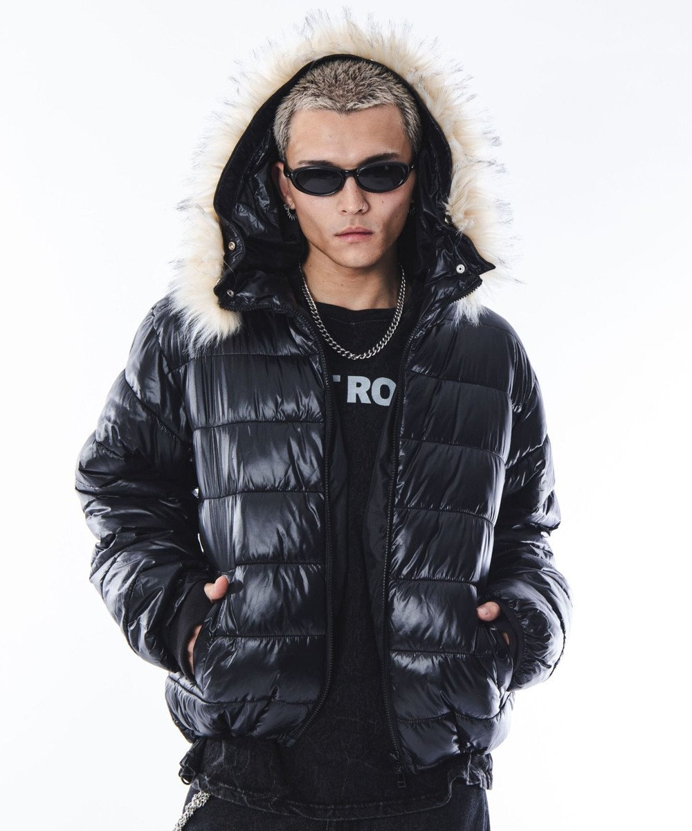 WEGO 【ユニセックス着用ITEM】2WAYシャイニーパファーフーディー 