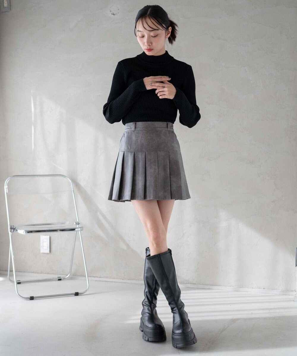 WEGO リブハイネックショートニット 