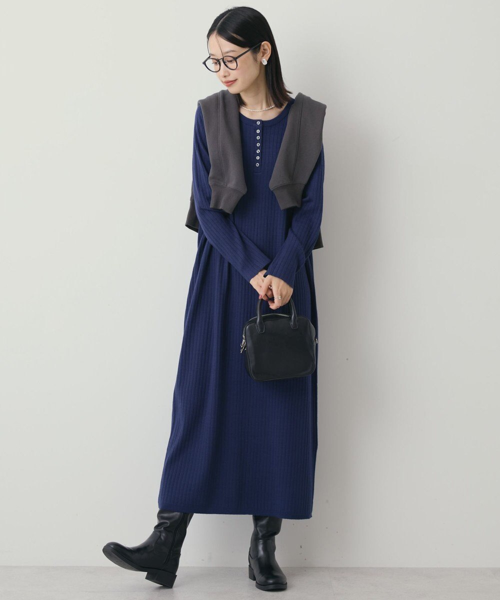 AMERICAN HOLIC バイパチリブヘンリーニットワンピース 