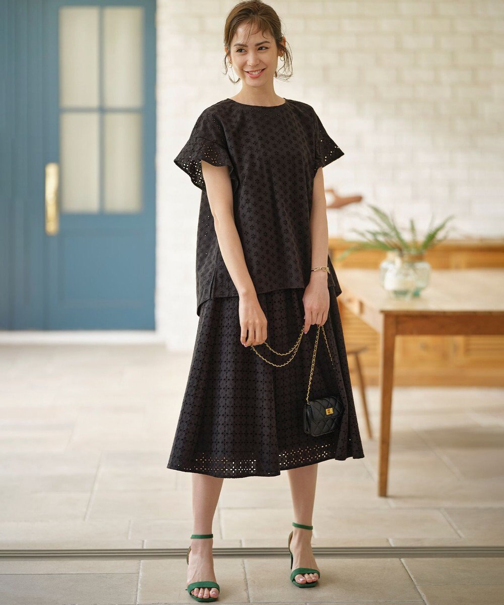 組曲 S 【WEB限定】エンブロイダリーレース フレアスカート 