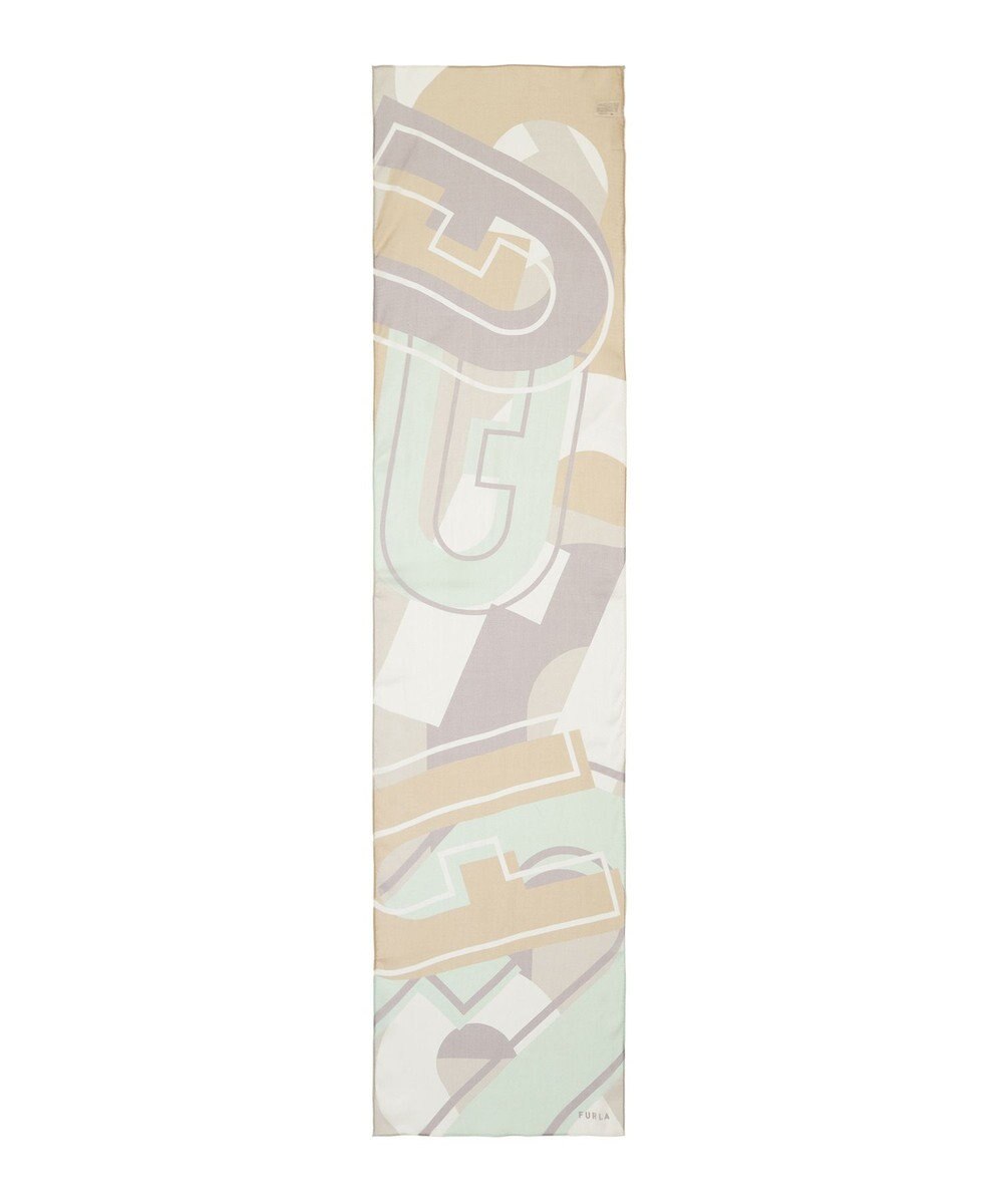 MOONBAT 【シルク100%】フルラ (FURLA) シルクシフォンロングスカーフ アーチロゴ 150cm×35cm 