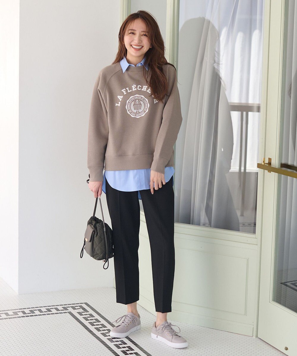 ANY L 【洗濯機可能/サスティナブル】ロゴ裏起毛クルーネックプルオーバー 