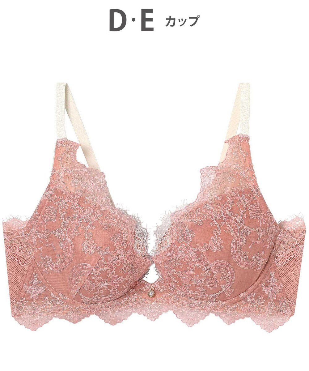 AMPHI ブラジャー 谷間メイク 脇高設計 細身え効果 Gカップまで対応 大きいサイズ 【Glama-Rich グラマリッチ 脇スッキリタイプ】ブラ BYJ603 アンフィ／ワコール 