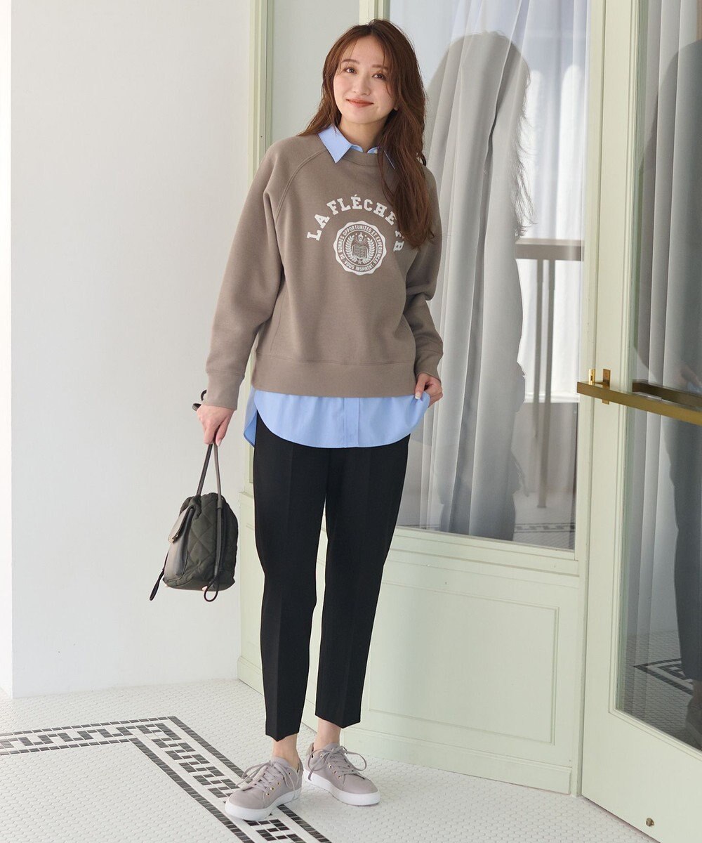 ANY L 【洗濯機可能/サスティナブル】ロゴ裏起毛クルーネックプルオーバー 